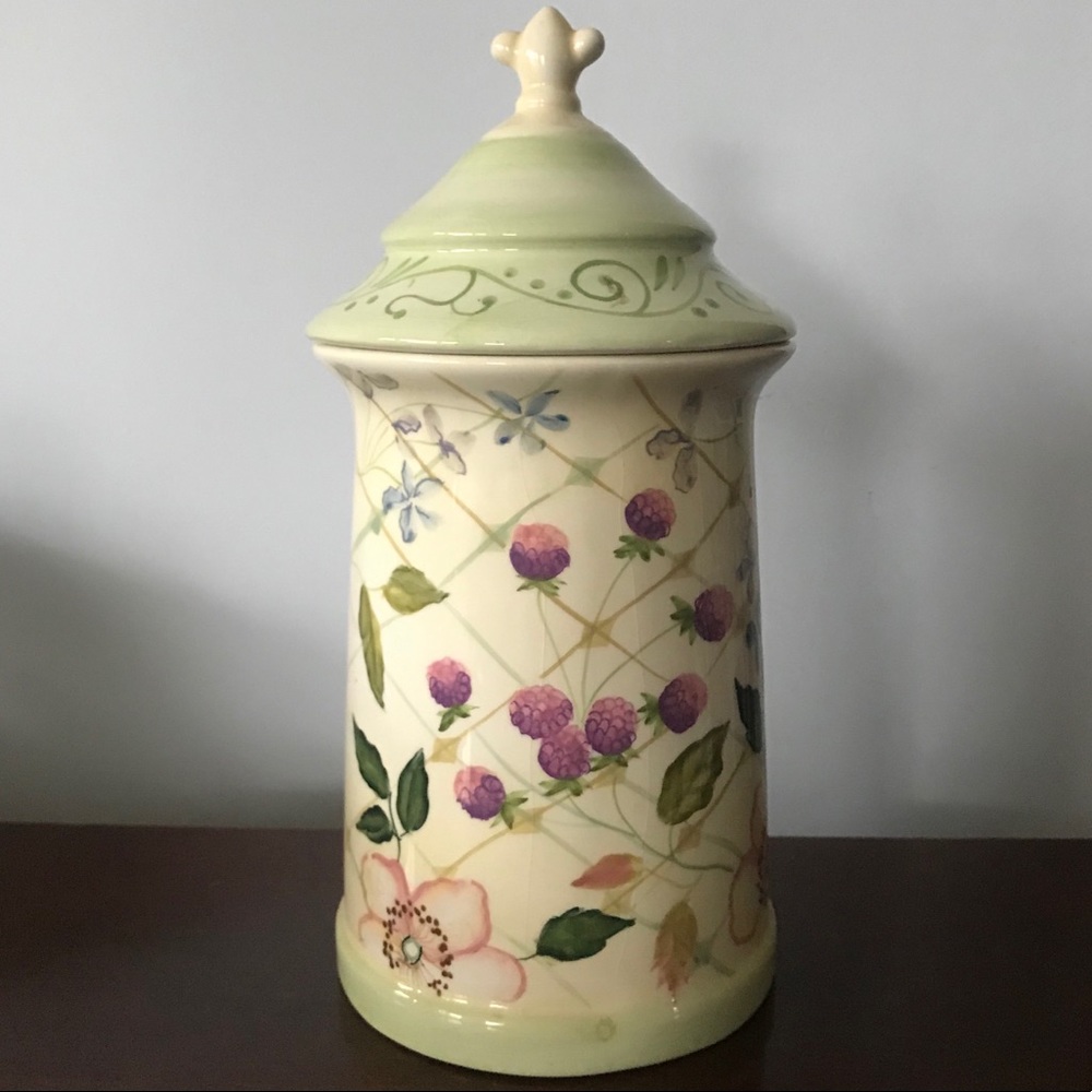 Hand painted ceramic cookie jar kitchen decor S